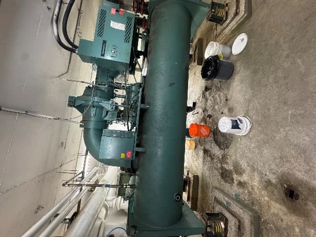 Plant equipment and piping installed in a mechanical room